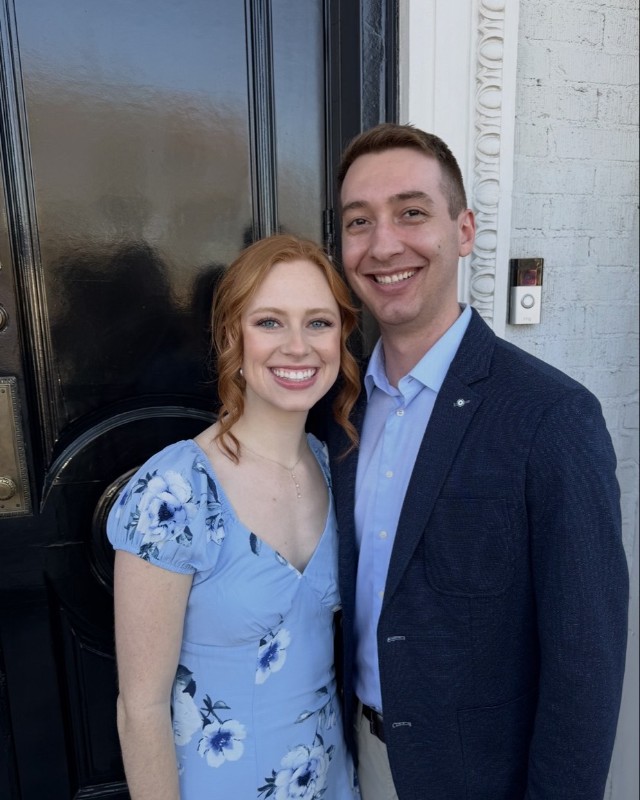 Luke Dupree with his wife in Houston